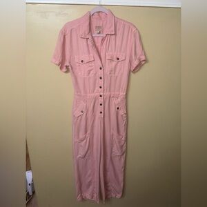 Guess Light Pink Short Sleeve Jumpsuit